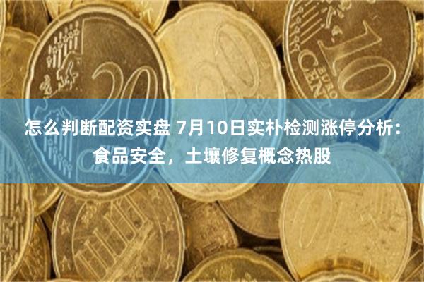 怎么判断配资实盘 7月10日实朴检测涨停分析：食品安全，土壤修复概念热股