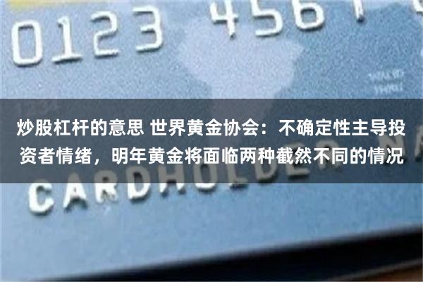 炒股杠杆的意思 世界黄金协会：不确定性主导投资者情绪，明年黄金将面临两种截然不同的情况