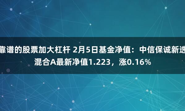 靠谱的股票加大杠杆 2月5日基金净值：中信保诚新选混合A最新净值1.223，涨0.16%